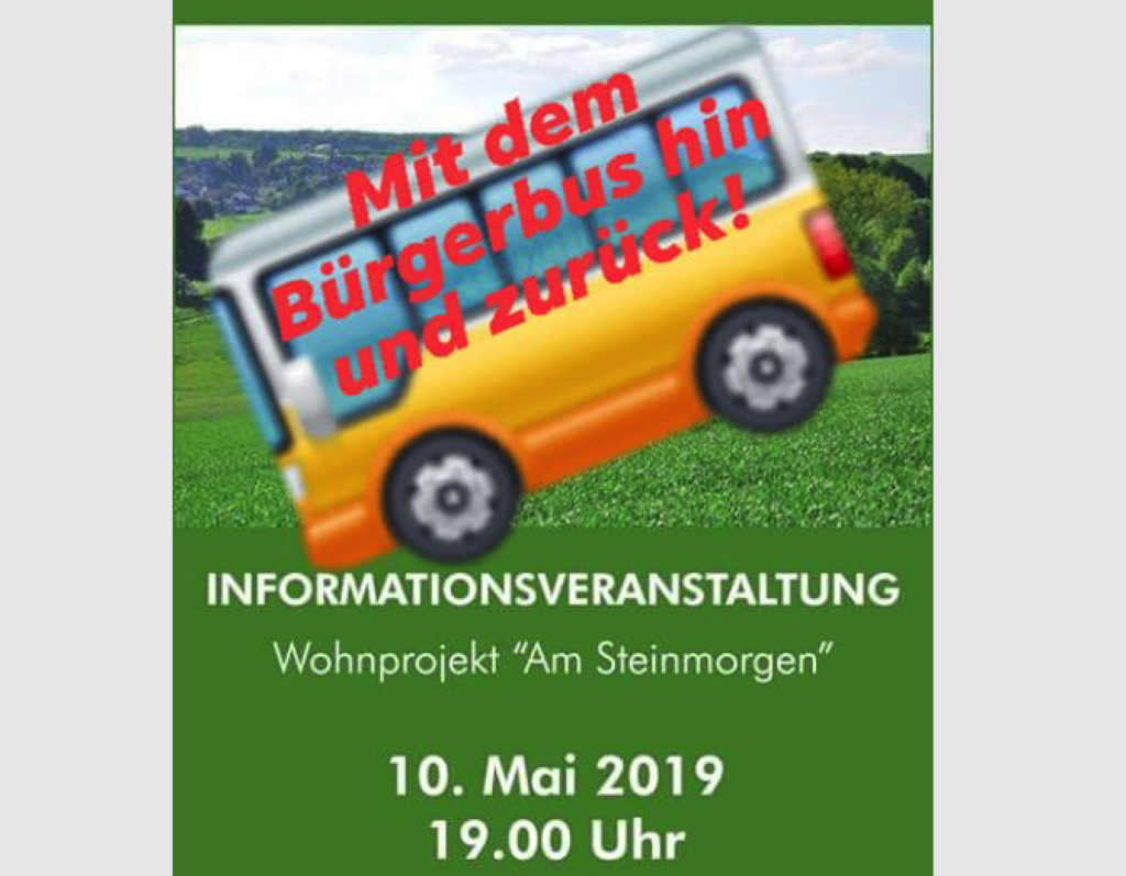 Mit dem Bürgerbus zur Informationsveranstaltung Wohnprojekt "Am Steinmorgen" in Waldems-Bermbach