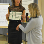 Angelika Sahl-Barbehön erläutert die Funktionsweise der SOS-Dose Angelika Sahl-Barbehön erklärt den Zettel der SOS-Dosen